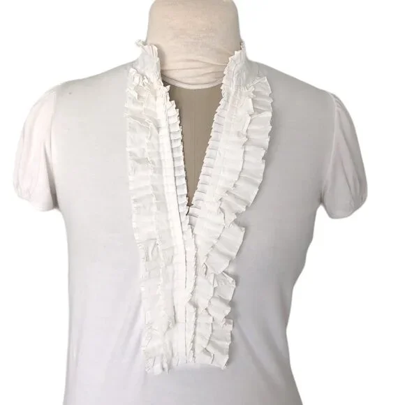 BCBG Tuxedo Ruffle Top - Picture 5 of 5